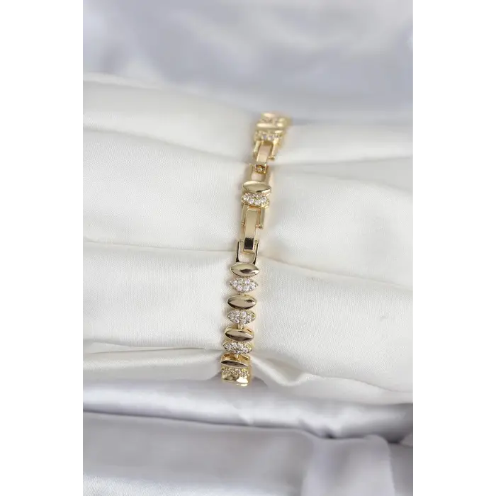 Pirinç Gold Renk Arpa Model Kadın Bileklik