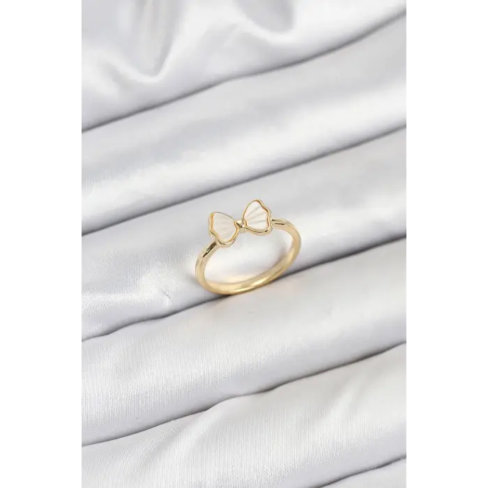 Pirinç Gold Renk Fiyonk Model Kadın Yüzük