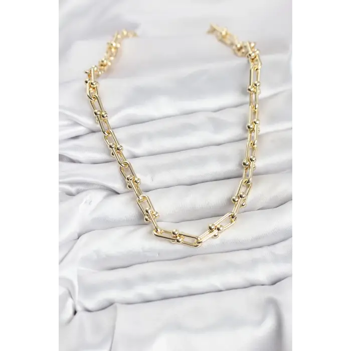 Pirinç Gold Renk Tifani Model Kadın Kolye