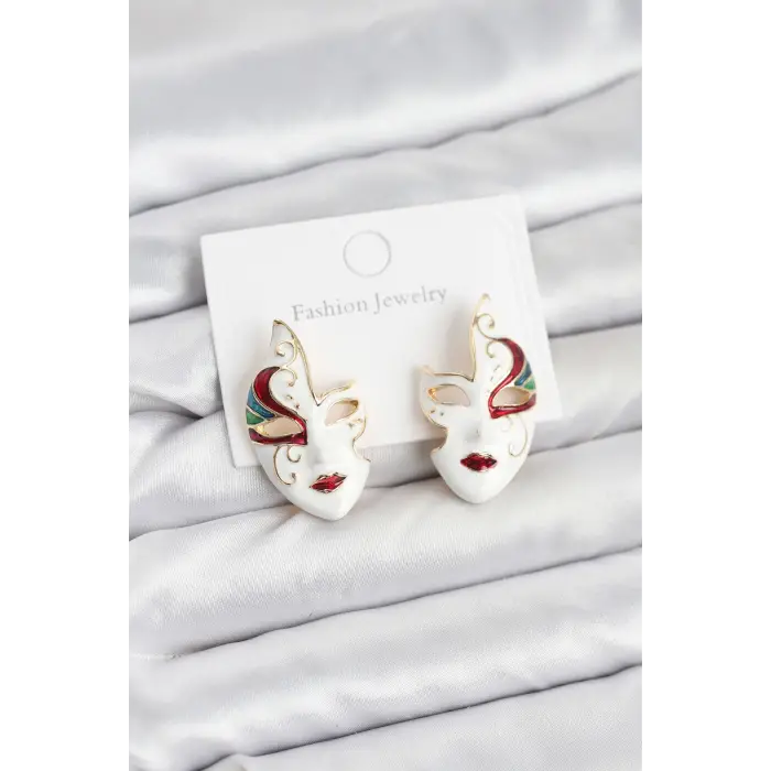 Pirinç Maske Model Kadın Küpe