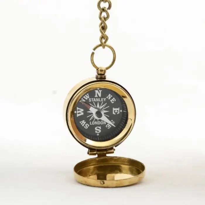 Pirinç Pusula Anahtarlık Model 3