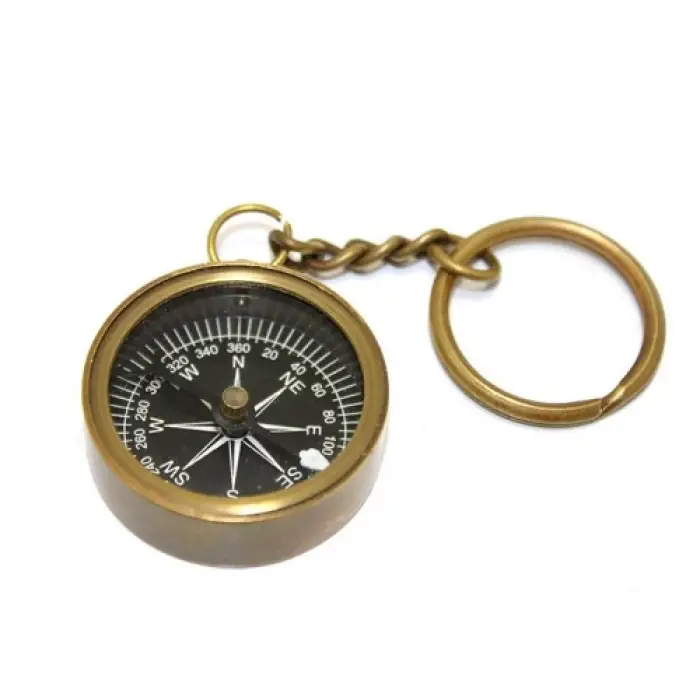 Pirinç Pusula Anahtarlık Model 4