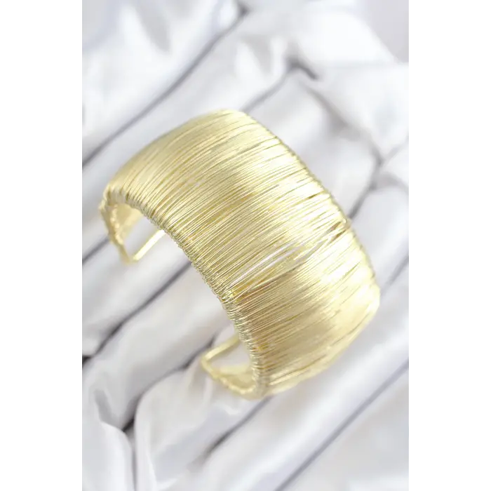 Pirinç Tel Sarma Model Gold Renk Kadın Bileklilk