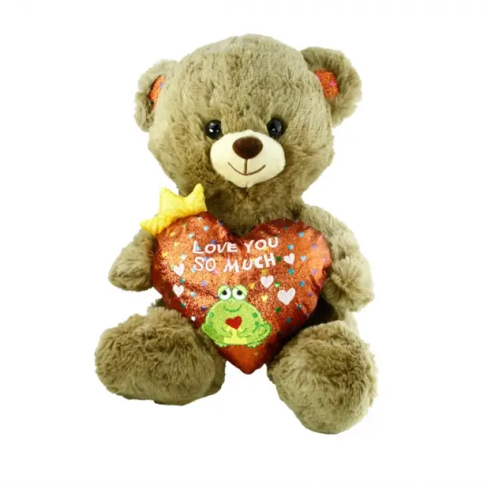 PJH2323 PELUŞ 30CM I LOVE YOU KALPLİ AYI -VRD