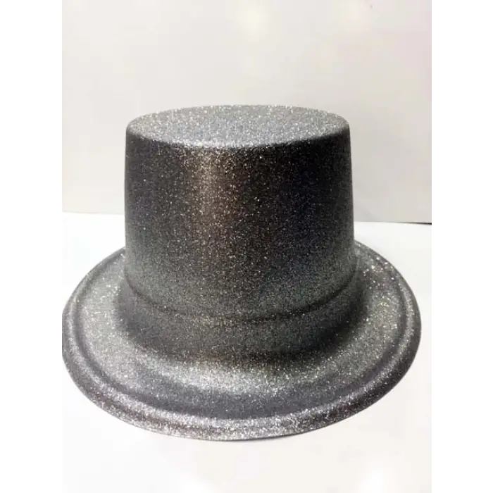 Plastik Parti Şapkası Gümüş Siml