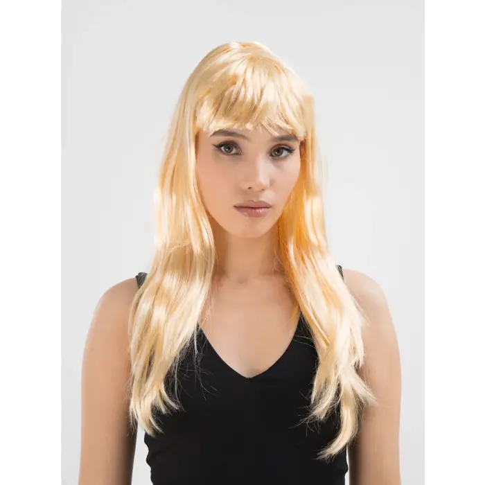 Platin Altın Dore Renk Uzun Düz Parti Peruğu