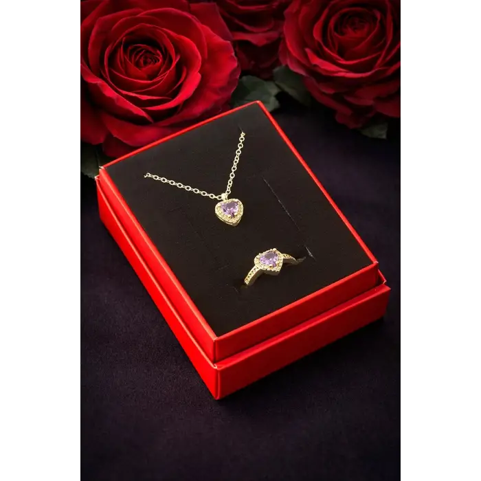 Pnr Kalp Zirkon Taşlı Set Koyle