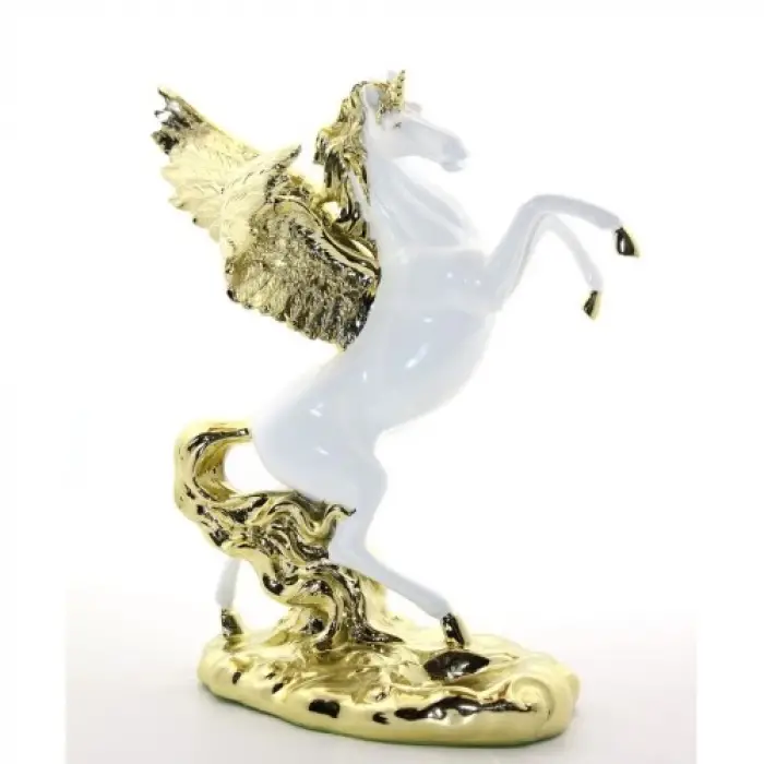 Polyester Şahlanan Kanatlı At Figürü