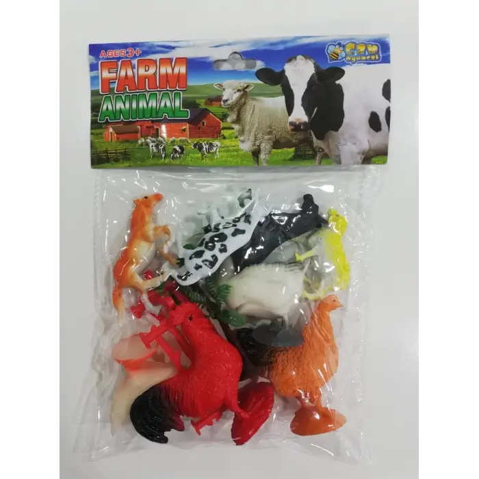 Poşetli Çİftlik Oyuncak Hayvan Seti 10 Parça