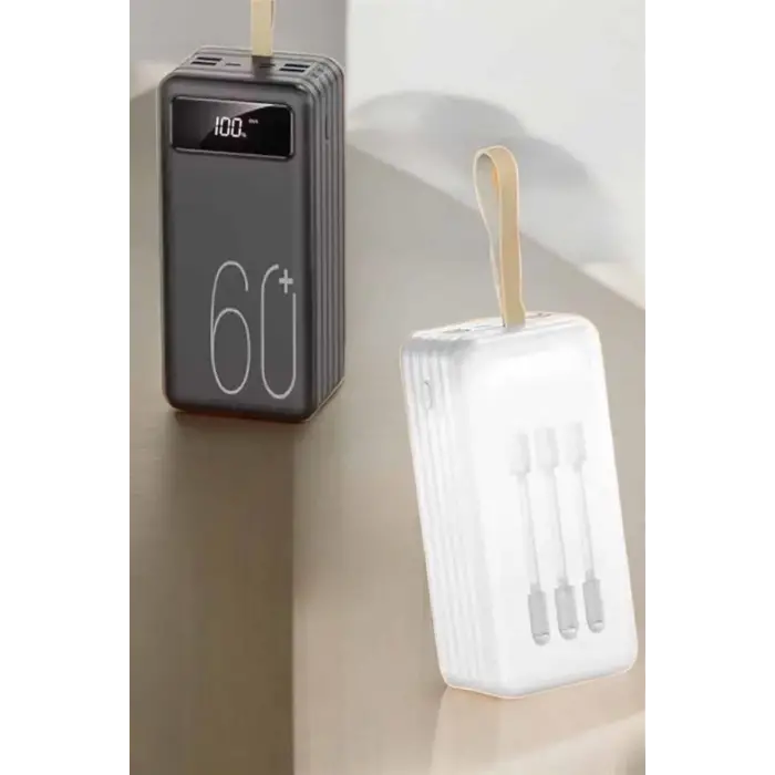 Powerbank 60.000 Mah Hızlı Şarj 4 Çıkışlı Uzun Şarj Süreli Dijital Göstergeli