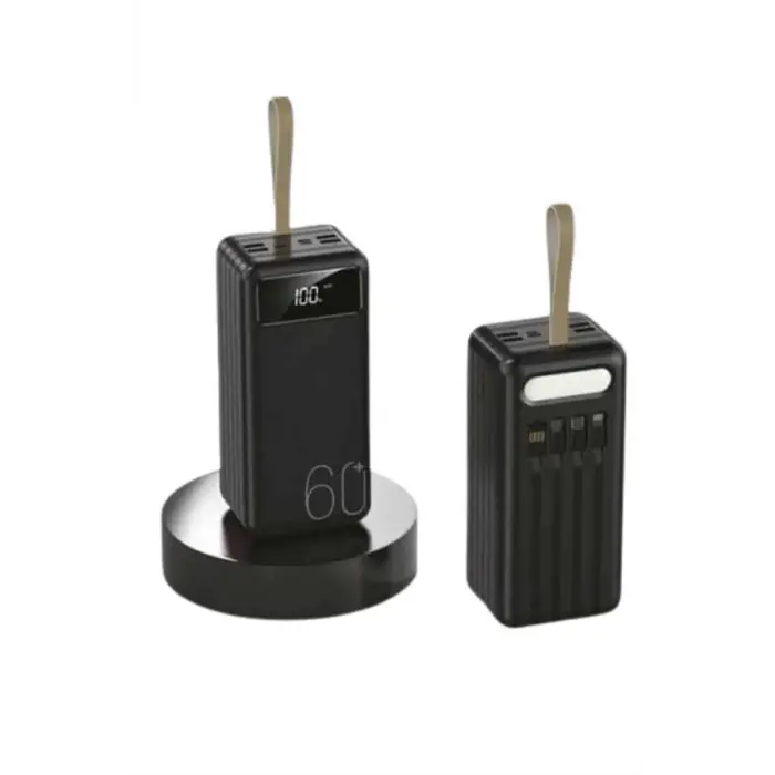 Powerbank 60.000 Mah Taşınabilir Şarj Hızlı El Fenerli Dijital Göstergeli