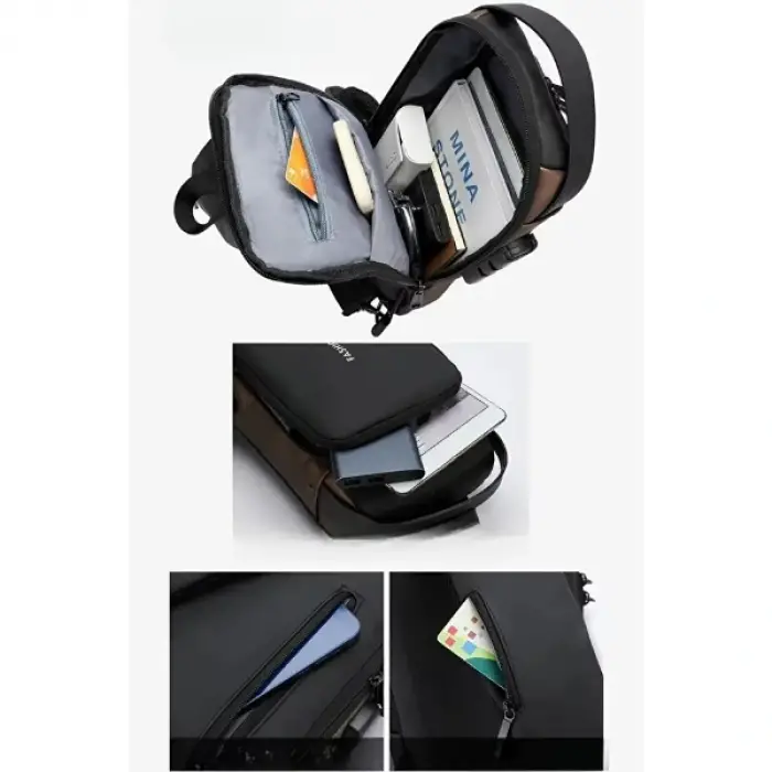 Powerbank Destekli Erkek Ön Göğüs Çantası