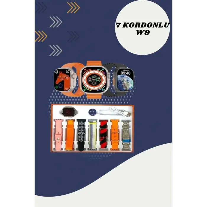 Powerbank Kulaklık ve 7 Kordonlu Akıllı Saat Çoklu Şarj Girişi Bluetooth Bağlantılı