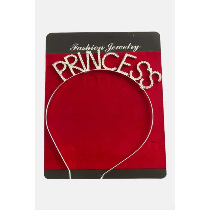 Princess Yazılı Taşlı Taç