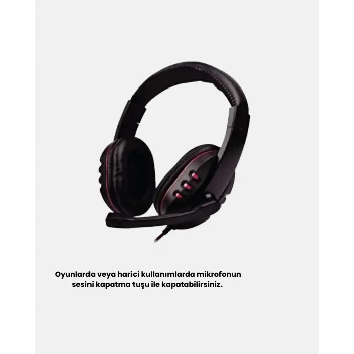 Profesyonel Gaming Kulaklık – Mikrofonlu, Yumuşak Pedli, Stereo Ses Kalitesi, Tere Dayanıklı