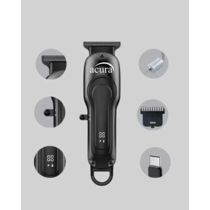 Profesyonel Tıraş Makinesi LCD Ekranlı Turbo Mod ve Güçlü Motor