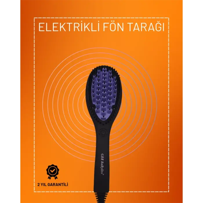 PTC Seramik Isı Ayarlı Saç Düzleştirme Fırçası – Siyah