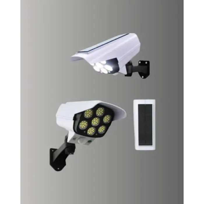 Pvc+pc Malzemeli, 2si 1 Arada Güvenlik Lambası – Ayarlanabilir Başlık Ve Panel Açısı