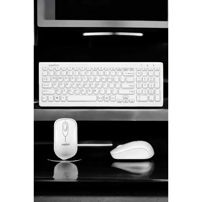 Q Klavye Beyaz Klavye Ve Mouse Seti Kablosuz USB Girişli