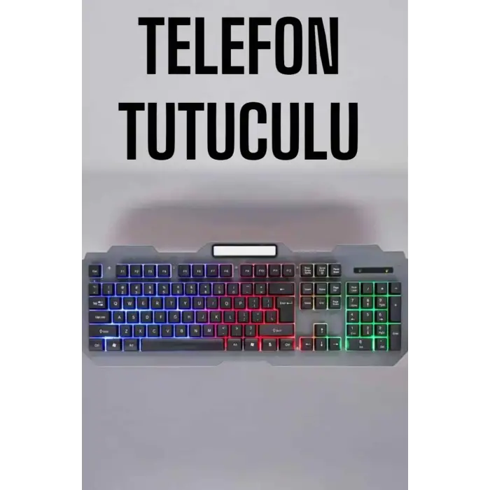 Q Klavye RGB Işıklı Klavye Ve Mouse Seti Kablolu Mouse Hediyeliş