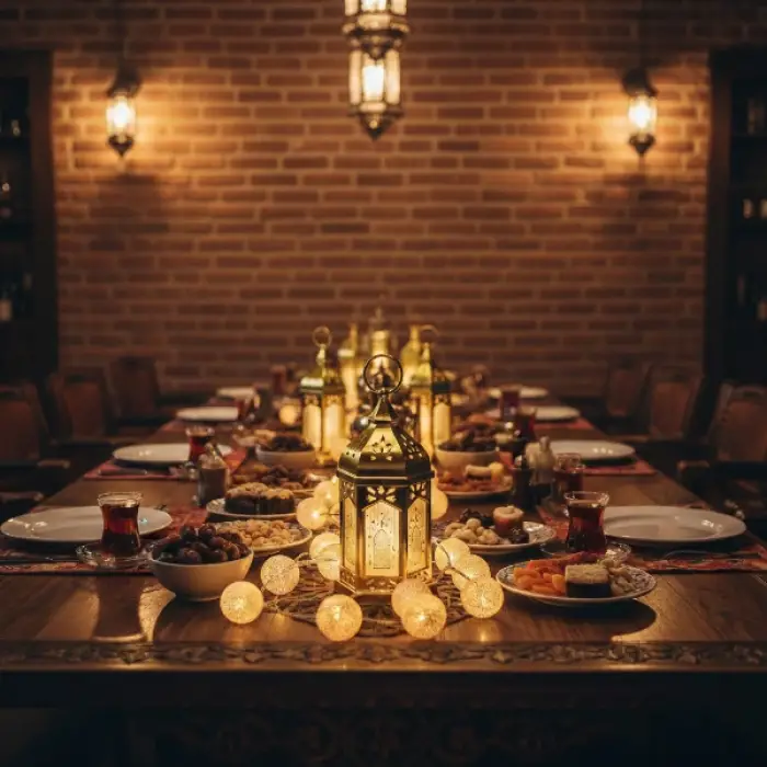 Ramazan Temalı Büyük Boy Altıgen Kubbe LED Lamba