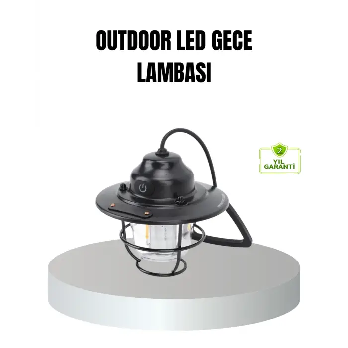 Retro Kamp Lambası Su Geçirmez Taşınabilir Gece Işığı Uzun Pil Ömürlü