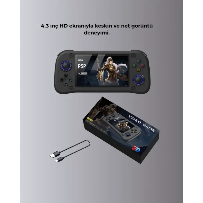 Retro ve Modern Oyun Destekli Taşınabilir Konsol 64GB Kart Dahil