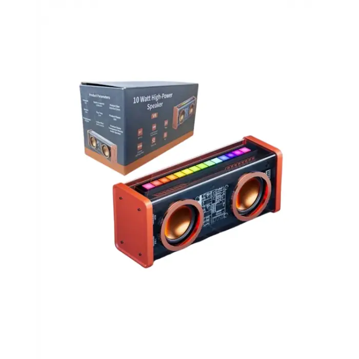 RGB Işıklı Şeffaf Tasarım Kablosuz Bluetooth Hoparlör