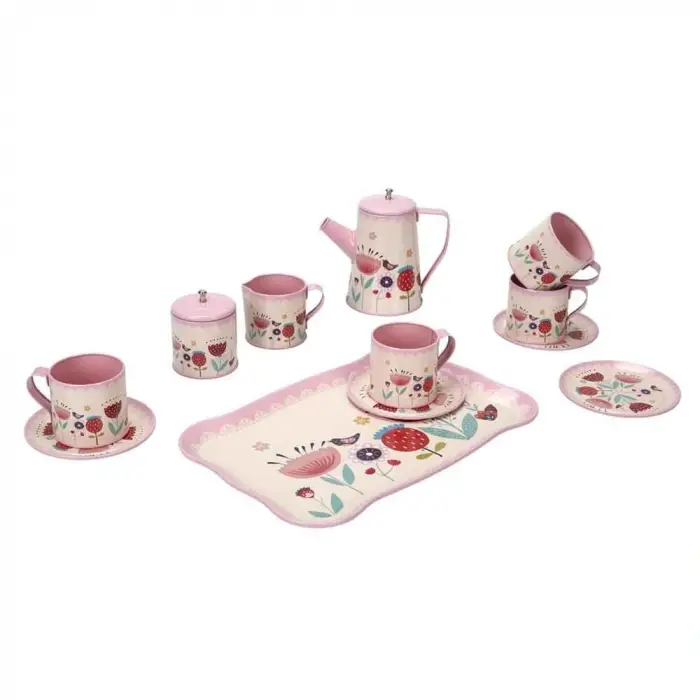 S00004939 METAL ÇAY SETİ ÇİÇEK 12PRÇ -SUN