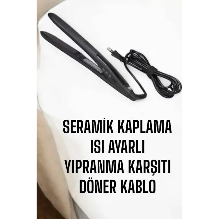 Saç Düzleştirici Isı Ayarlı Döner Kablo Yıpranma Karşıtı