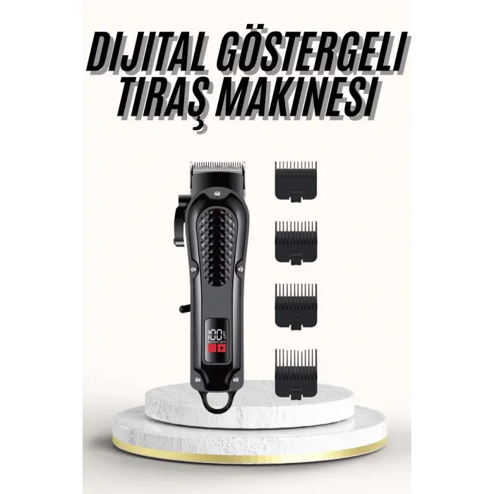 Saç Kesme Aleti Dijital Saç Sakal Tıraş Makinesi Dijital Göstergeli