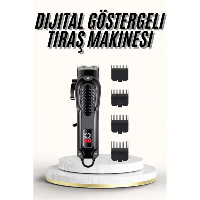 Saç Kesme Aleti Dijital Saç Sakal Tıraş Makinesi Dijital Göstergeli