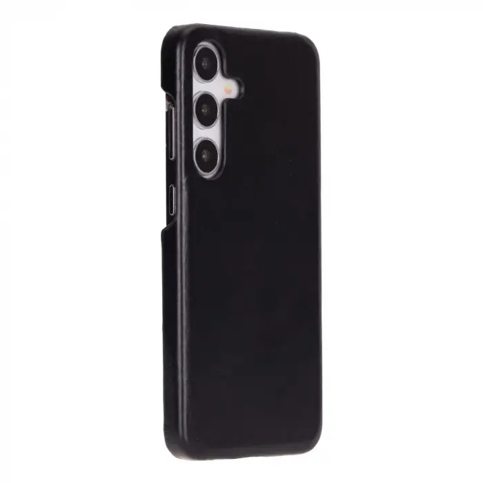 Samsung Galaxy S25 Plus Uyumlu, Hakiki Deri, El Yapımı Arka Kapak, Kömür Siyah