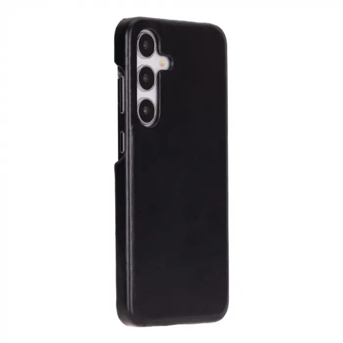 Samsung Galaxy S25 Uyumlu, Hakiki Deri, El Yapımı Arka Kapak, Kömür Siyah