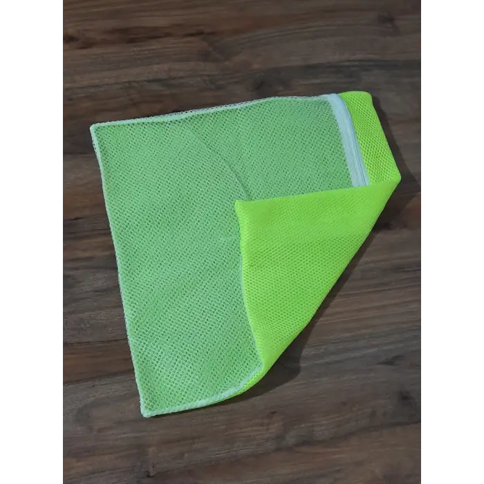 Sarı- Fermuarlı - Hassas Çamaşır Terlik  Ayakkabı Yıkama Filesi Büyük Boy (336336)