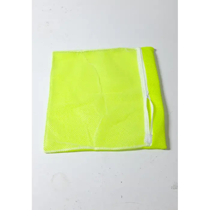 Sarı- Fermuarlı - Hassas Çamaşır Terlik  Ayakkabı Yıkama Filesi Büyük Boy (336336)