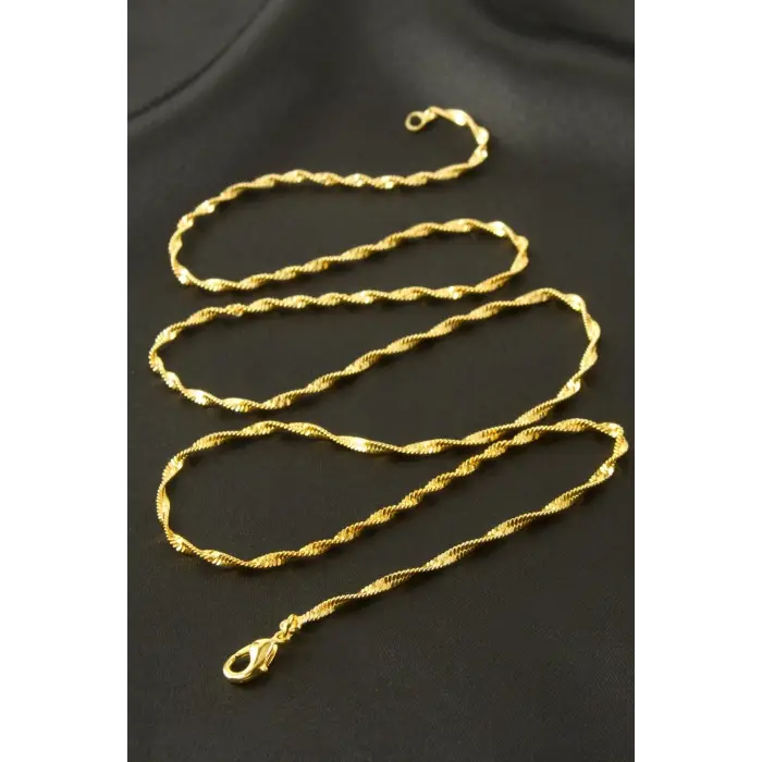 Sarı Renkli Bugulu Zincir Kolye