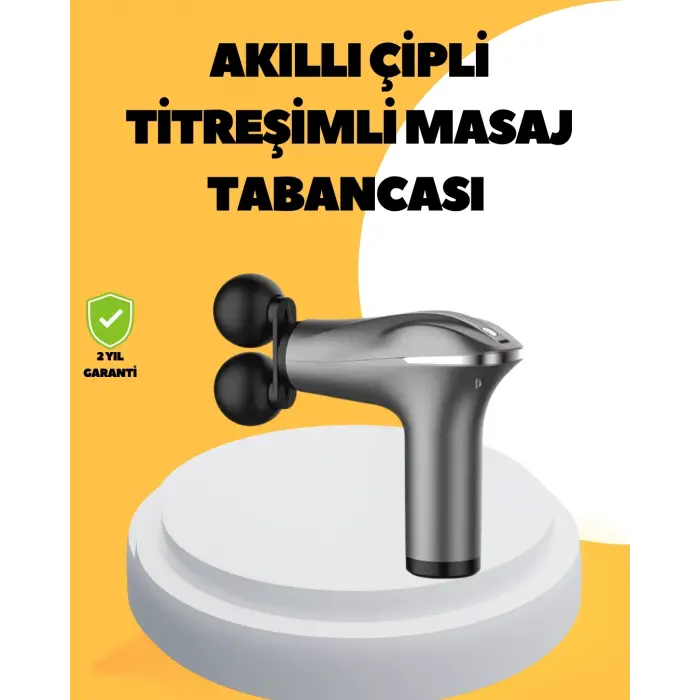 Şarjlı 4 Başlıklı Titreşimli Masaj Aleti Derin Kas Masajı Sporcu Destekli