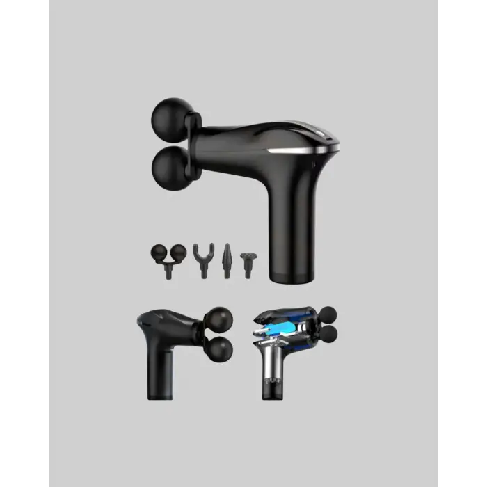 Şarjlı 4 Başlıklı Titreşimli Masaj Aleti Derin Kas Masajı Sporcu Destekli