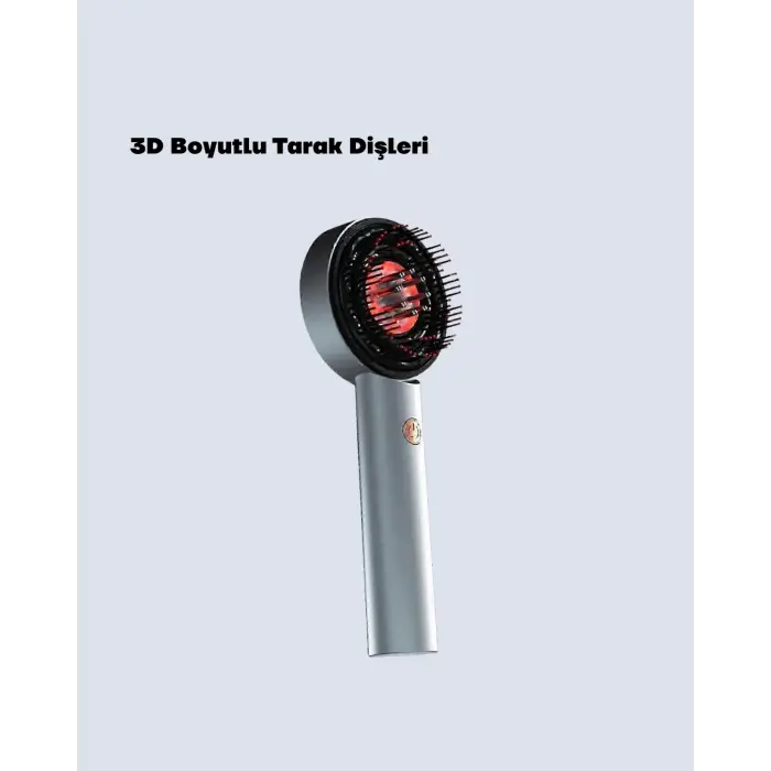 Şarjlı Saç Derisi Masaj Cihazı Kırmızı Işık ve 3D Tarak Dişli