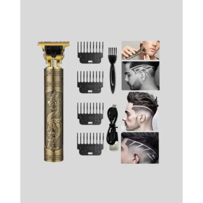 Şarjlı T Bıçaklı Saç ve Sakal Tıraş Makinesi – 3 Başlıklı, Güçlü Motorlu, 2 Saat Kullanım