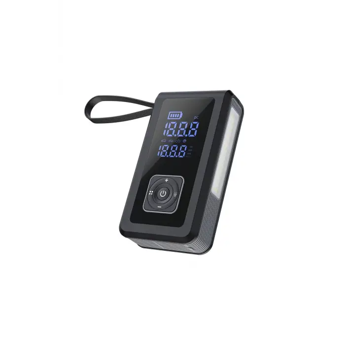 Şarjlı Taşınabilir Çantalı Araç Akü Şarj Takviyeli Göstergeli Işıklı Hava Kompresörü Powerbank Şarj