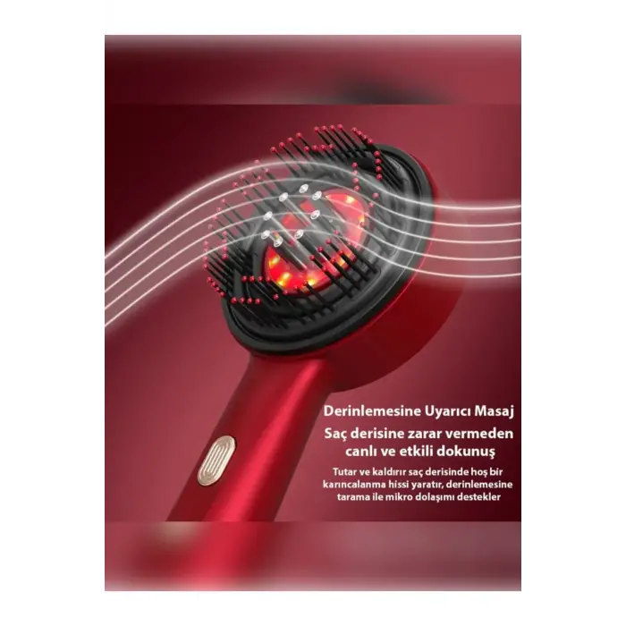 Şarjlı Ve Titreşimli Saç Masaj Tarağı Bakım Yağı Hazneli Fırça