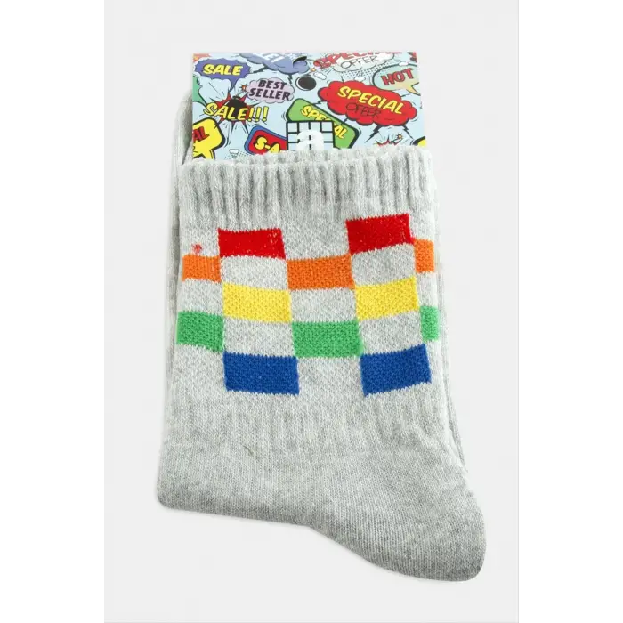 Satranç Desenli Kolej Çorap 8*28