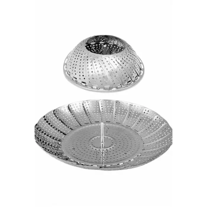 Sebze Haşlama Sepeti Paslanmaz Çelik Katlanabilir Buharda Pişirme