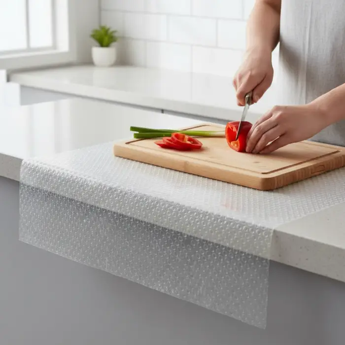 Şeffaf PVC Kaydırmaz Raflık Dolap İçi Çekmece Örtüsü 45x300 cm