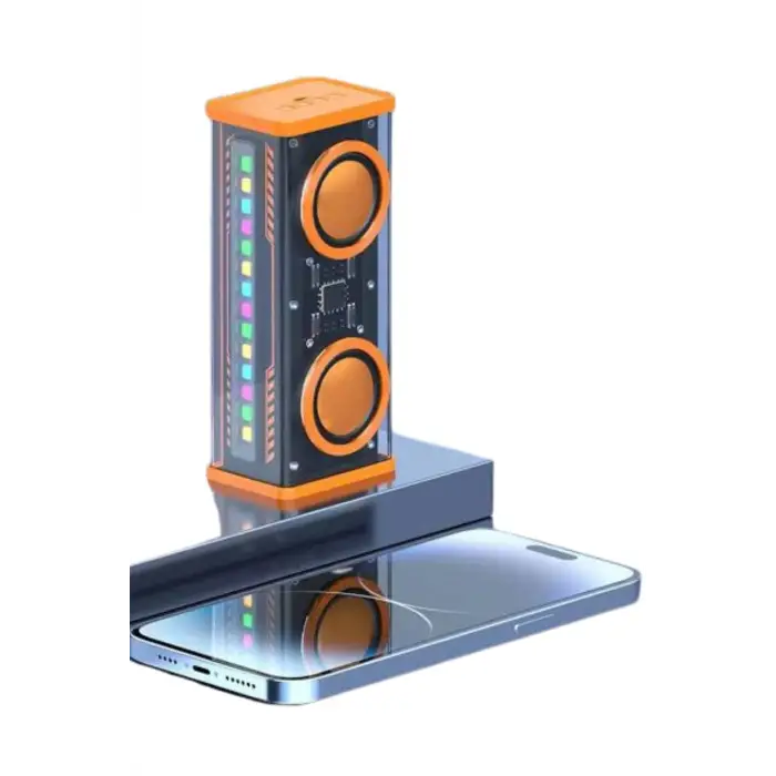 Şeffaf Taşınabilir Bluetooth Hoparlör Uzun Ömürlü Çift Hoparlörlü