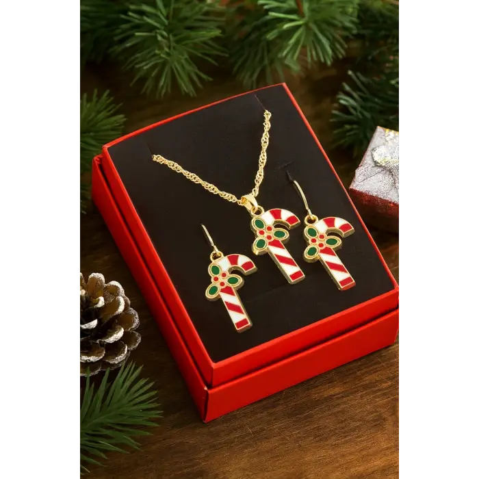 Şeker Yılbaşı Kutulu Zincir Kolye Set