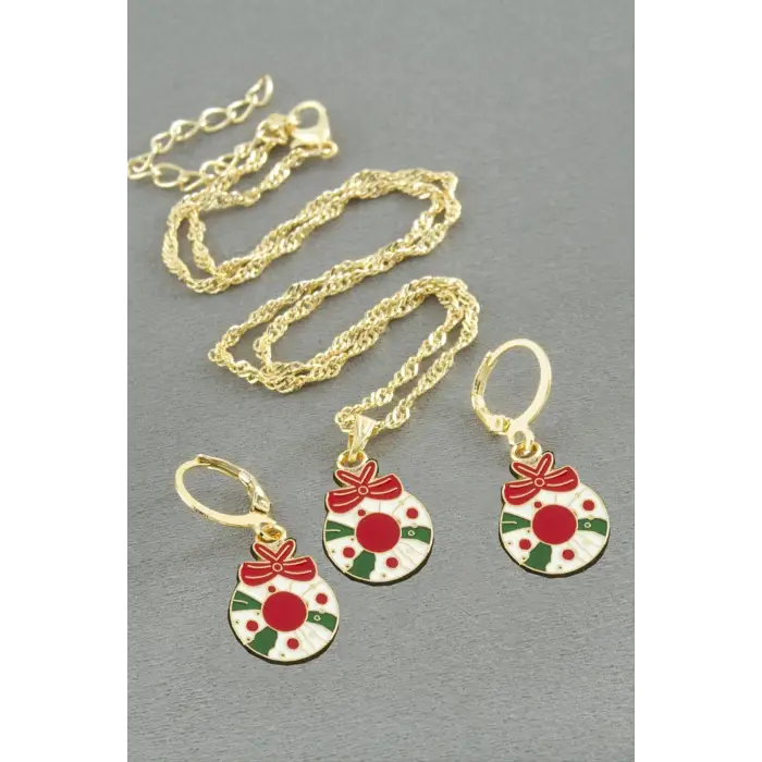 Şeker Yılbaşı Kutulu Zincir Kolye Set