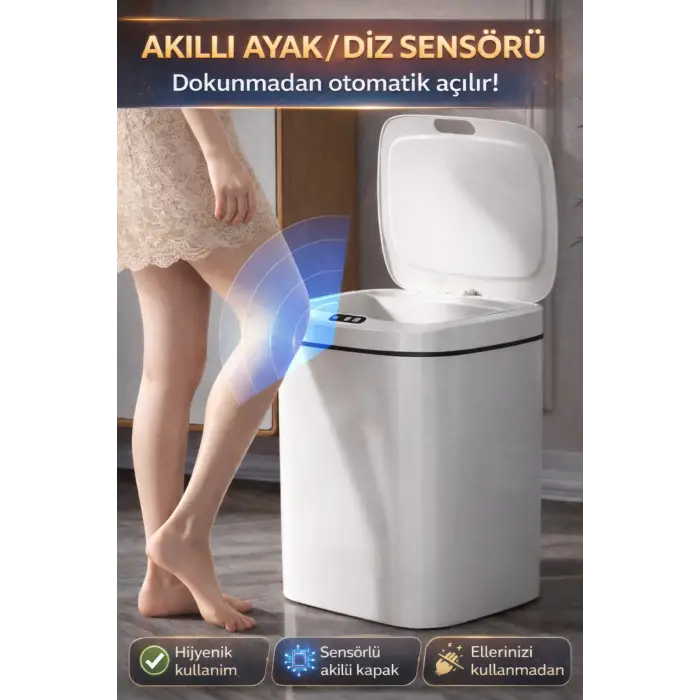 Sensörlü Çöp Kovası Otomatik Kapak Temassız
